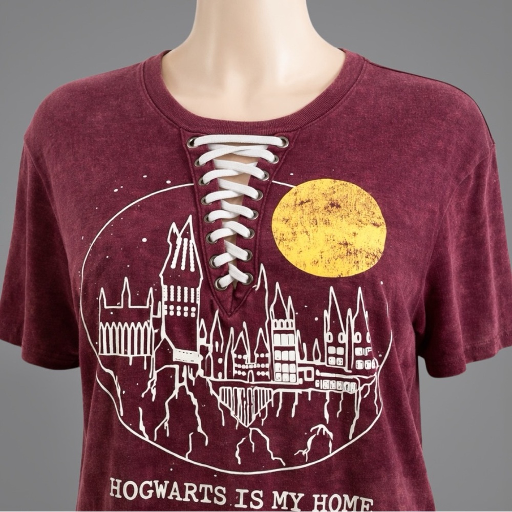 Harry Potter “Hogwarts Is My Home” Lace-Up Graphic Tee - Picture 13 of 15
